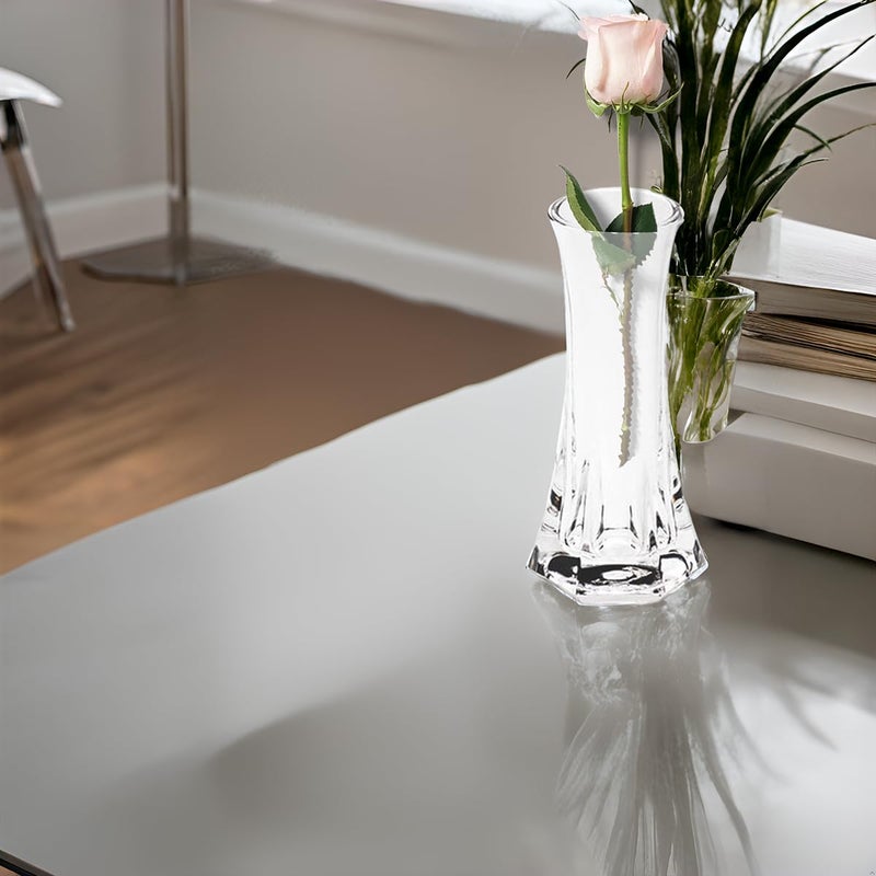 Giftale 6" Height Clear Plastic Bud Vase Glass Like Crystal Acrylic Vase for One Rose Break-Resistant #2021 - Image 5